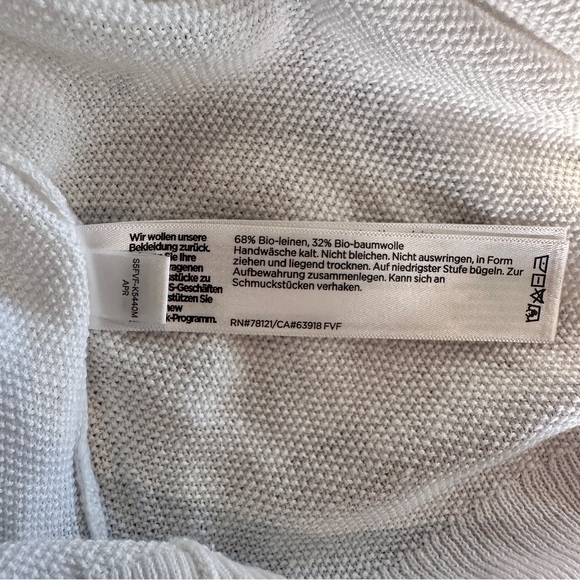 NWT EILEEN FISHER Organic Linen Cotton Long Cardigan White (M) - Picture 11 of 11